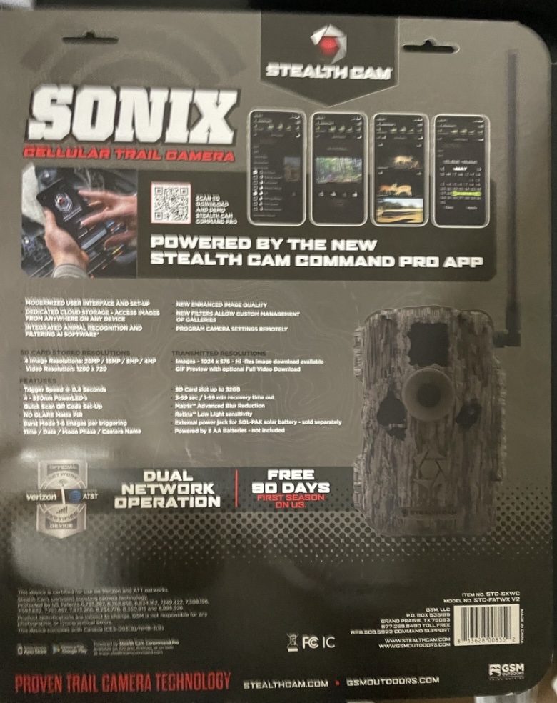 Stealth Cam Sonix Pro Wireless Cellular Game Camera, Dual Network Automatic  Connection - Sam's Club