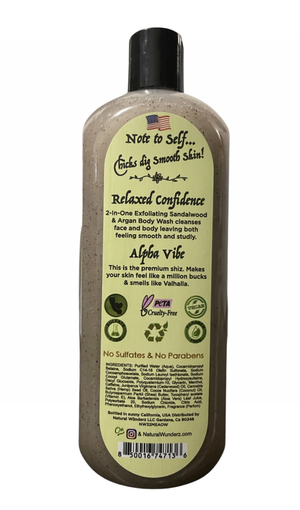Natural Wunderz Menz Exfoliating all over body wash