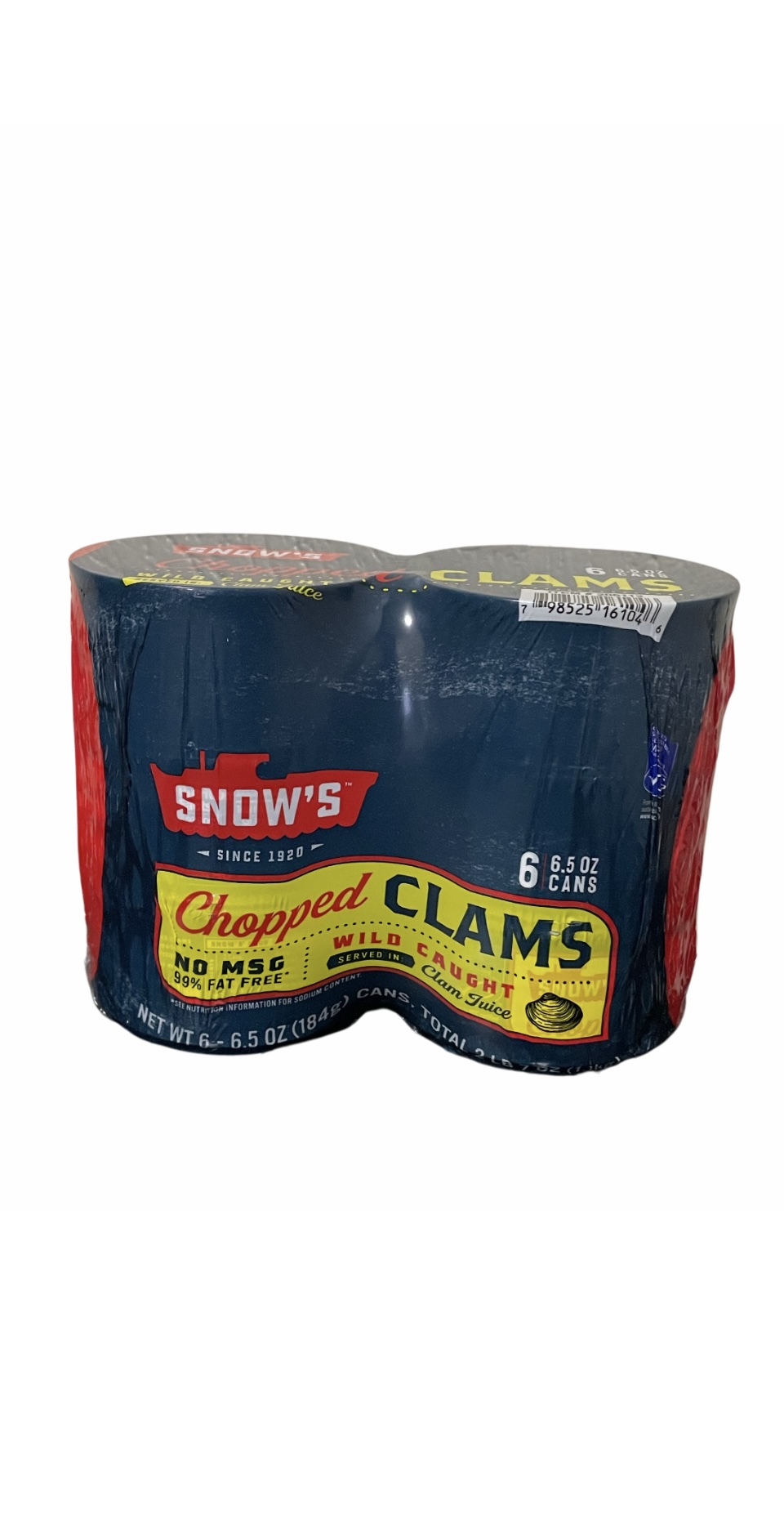 Snow's Ocean Chopped Clams, 6 Pack/6.5 oz