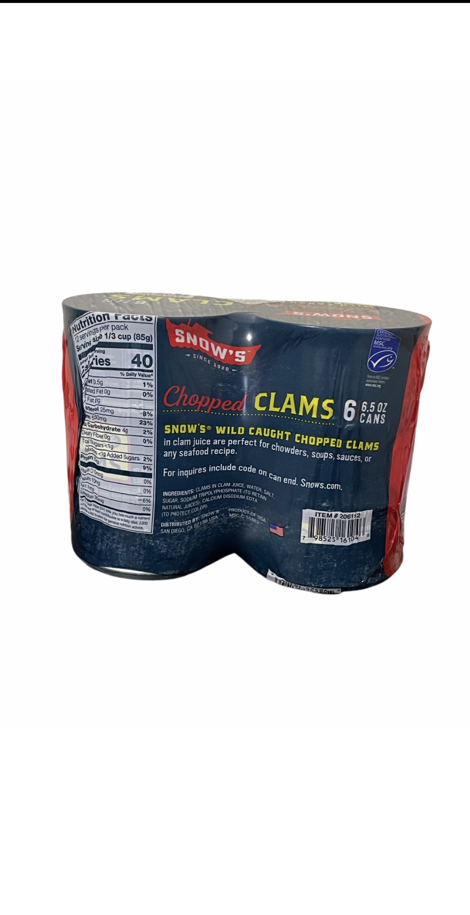 Snow's Chopped Clams, 66.5oz cans