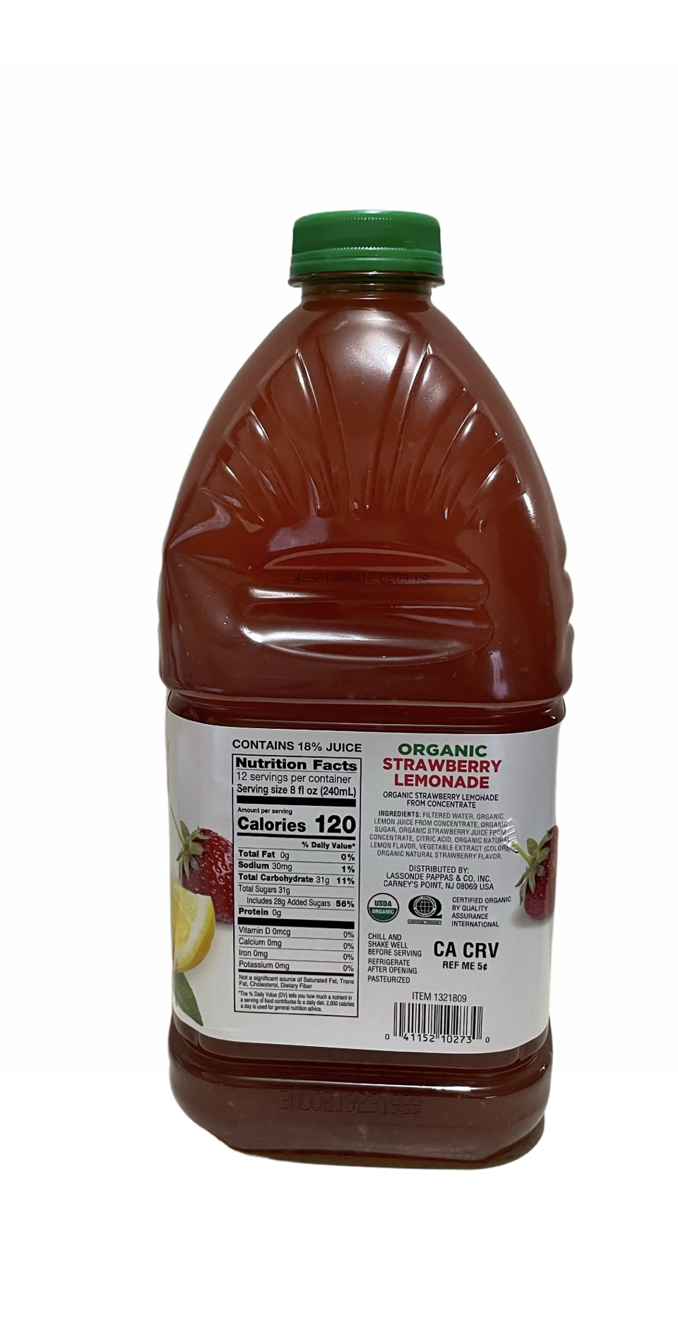 Grown Right Organic Strawberry Lemonade 96oz