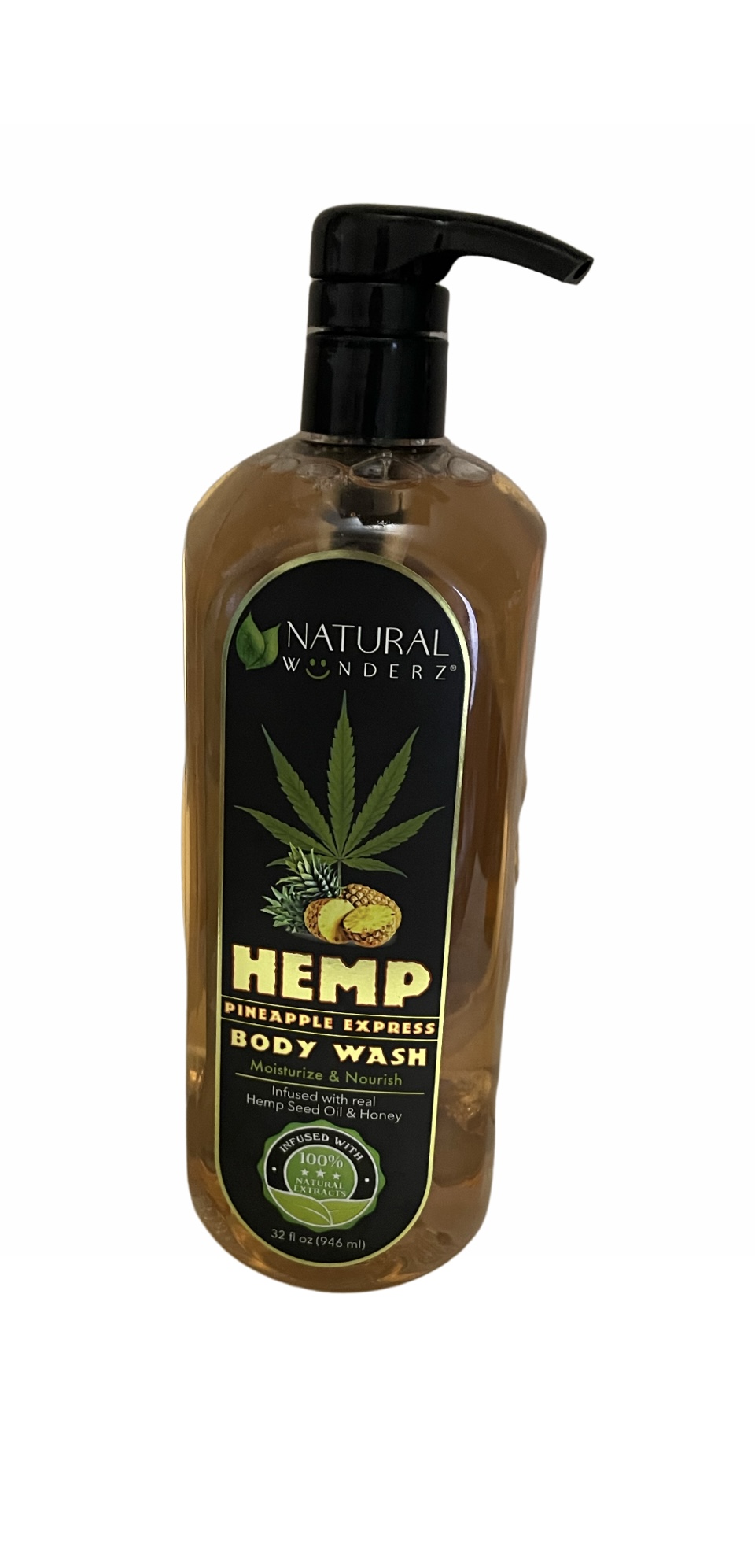 NATURAL WONDERZ HEMP PINEAPPLE EXPRESS BODY WASH MOISTURE NOURISH 32oz