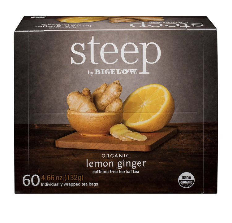 Bigelow Organic Steep Lemon Ginger Tea, 60 count