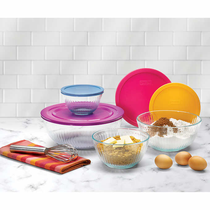 Pyrex 8-piece Sculpted Glass Mixing Bowl Set - Thumbnail 5