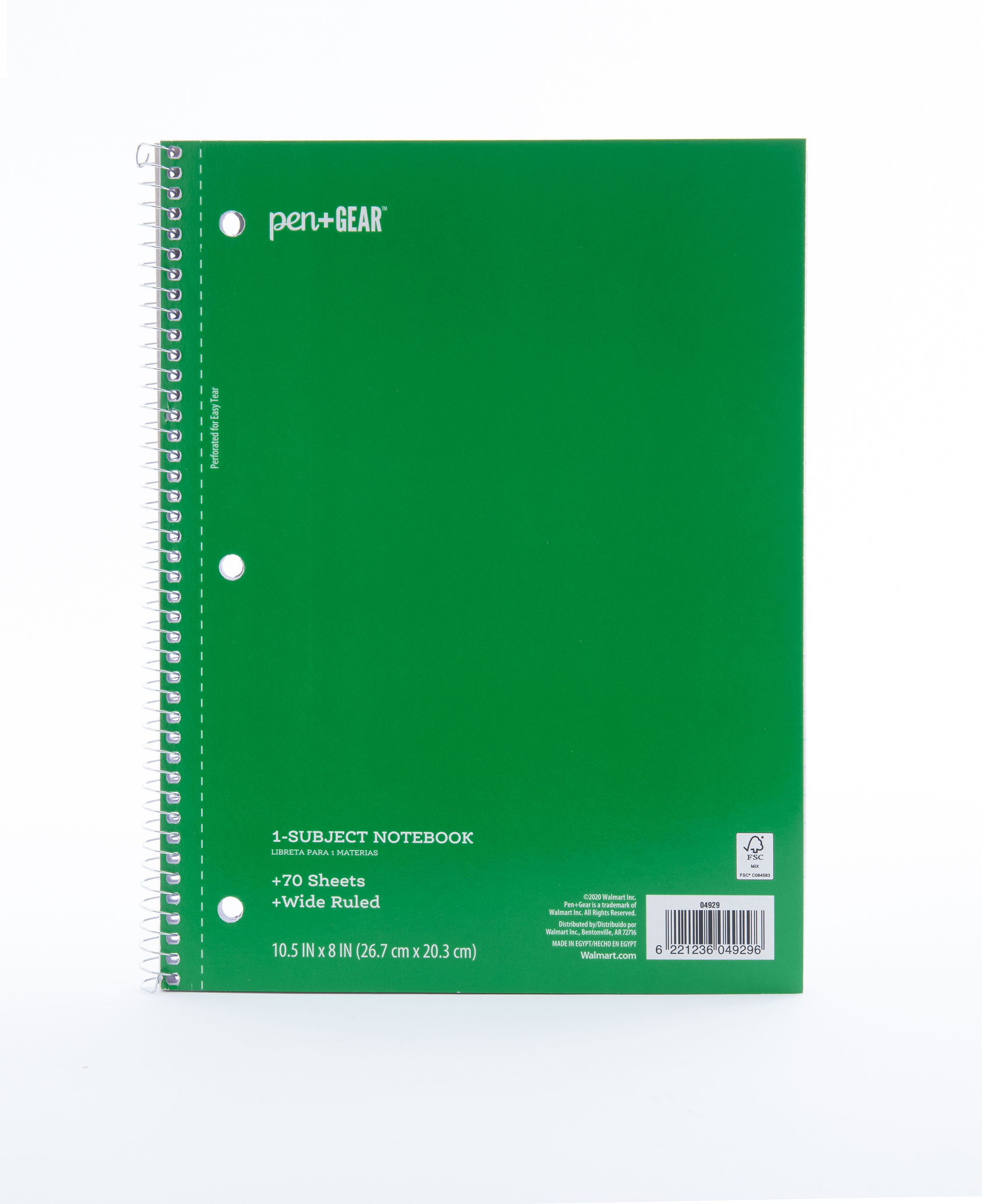 Pen+Gear 1-Subject Notebook, College Ruled, Blue, 70 Sheets 