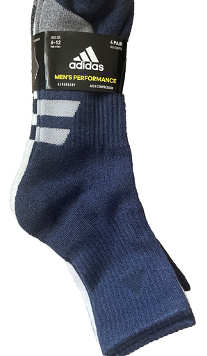Costco! Adidas Mens Performance Climalite Quarter Socks! 4 PK $9