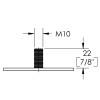 Diagram - Como Leg mounting bracket with M10 thread