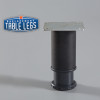 Black Matte Como Leg 4'' Cabinet Leg,  2'' diameter, 1-1/8'' adjustable foot - Replacementtablelegs.com