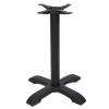 CAST IRON TABLE BASE, 4-Leg Arc 24" x 24", Matte Black, 29" height, 3" diameter steel column with cast iron base and spider attachment - replacementtablelegs.com