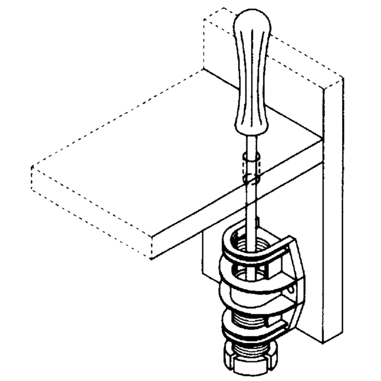 Diagram - Economy ABS Cabinet and Furniture Leveler Attached - replacementtablelegs.com