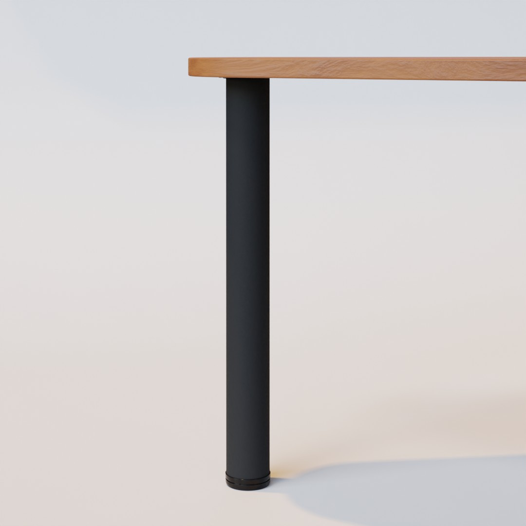 Rockwell 3 Inch Diameter Matte Black Steel Table Leg