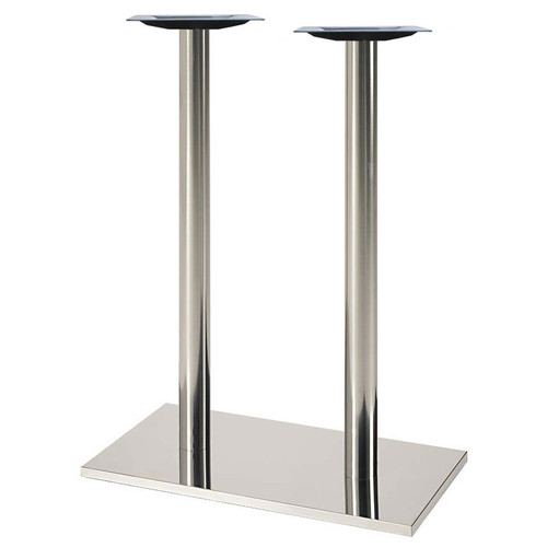 pics Bar Height Table Base Only square pedestal table base 40 3 8 bar height brushed stainless steel 16 x28 square base two 3 diameter steel columns single
