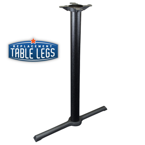 CAST IRON TABLE BASE, X Style 5€šÃ„Ã¹x22€šÃ„Ã¹ End, 40€šÃ„Ã¹ height, 3€šÃ„Ã¹ diameter steel column - replacementtablelegs.com
