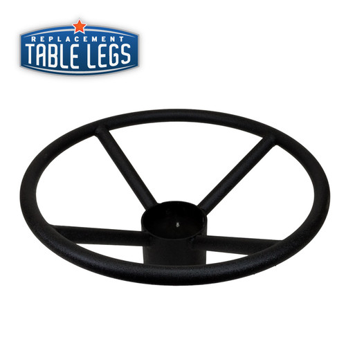 Table Base Foot Ring for 4" Columns, Cast Iron, 19"x 8", Black Matte