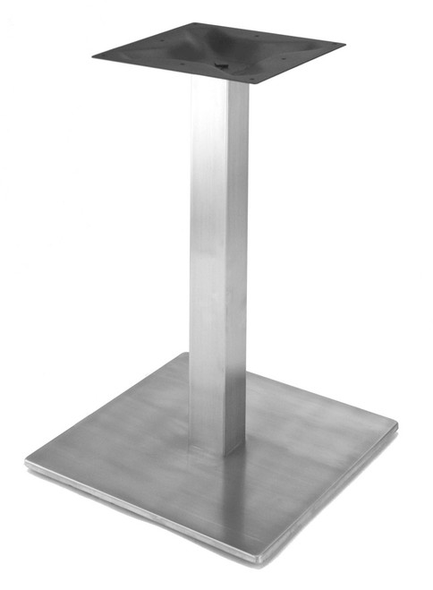 RSQ450D - Stainless steel 18" square style pedestal table base, square column, 28.2" Table or Dining Height shown without table top. RSQ450D - Stainless steel 18" square style pedestal table base, square column, 28.2" Table or Dining Height shown without table top.