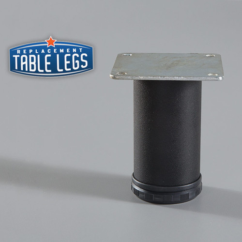 Black Matte Como Leg 4'' Cabinet Leg, 2'' diameter, 1-1/8'' adjustable foot - Replacementtablelegs.com Black Matte Como Leg 4'' Cabinet Leg, 2'' diameter, 1-1/8'' adjustable foot - Replacementtablelegs.com