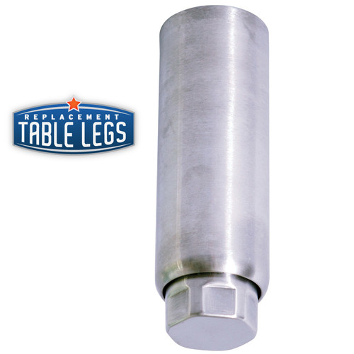 Heavy Duty Equipment Leg, Food Grade Stainless Steel, 6'' Equipment Leg, 2'' diameter, 1-7/16'' adjustable foot - replacementtablelegs.com Heavy Duty Equipment Leg, Food Grade Stainless Steel, 6'' Equipment Leg, 2'' diameter, 1-7/16'' adjustable foot - replacementtablelegs.com