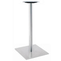 Square, Brushed Stainless Steel Table Base, 42-1/2" height, 22" square base, 3"diameter steel column - replacementtablelegs.com