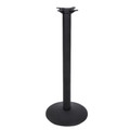 Table Base 17" Round, 29" High, Black Matte finish, Steel Tube with Cast Iron Base and Spider Attachment - replacementtablelegs.com