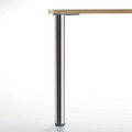 Hamburg Table Leg, Brushed Steel, 27-3/4'', 2-3/8'' diameter leg 1-1/8'' adjustable foot - replacementtablelegs.com