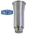 Heavy Duty Flared Equipment Leg, Food Grade Stainless Steel, 6'' Equipment Leg,  2'' diameter, 1-7/16'' adjustable foot - replacementtablelegs.com