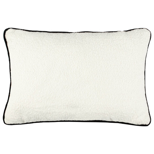 Cocoon Boucle Cushion with Black Piping