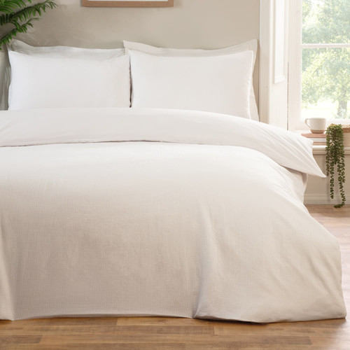 White Waffle Duvet Set - King