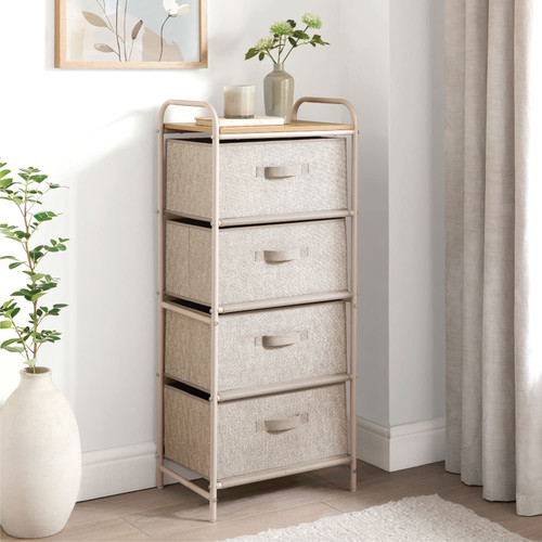 Spaceways 4 Drawer Canvas Storage Unit - Beige