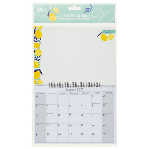 Memo Wall Calendar 2027 - Lemons