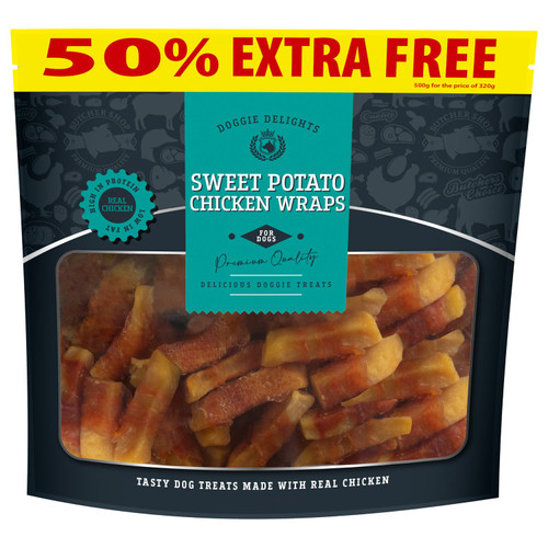 Sweet Potato Chicken Wraps For Dogs 500g