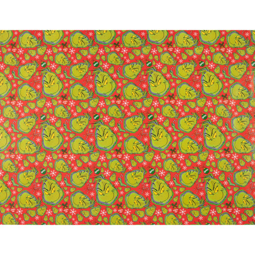 Grinch Christmas Wrapping Paper 6m - Red