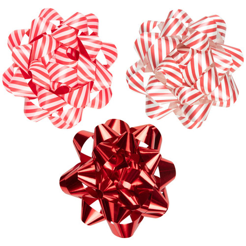 XL Red Festive Gift Bow 3pk