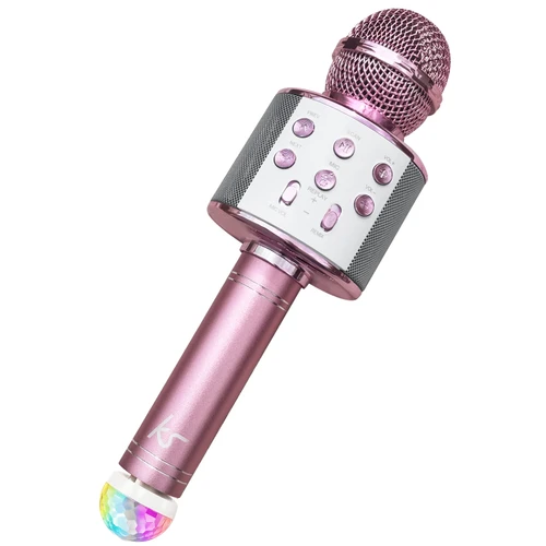 Kitsound Karaoke Microphone with Disco Ball - Rose Gold