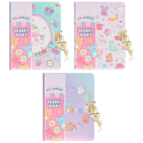 Kawaii Secret Lockable Diary - Assorted