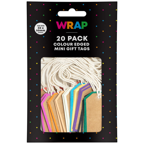 Colour Edged Mini Gift Tags 20pk