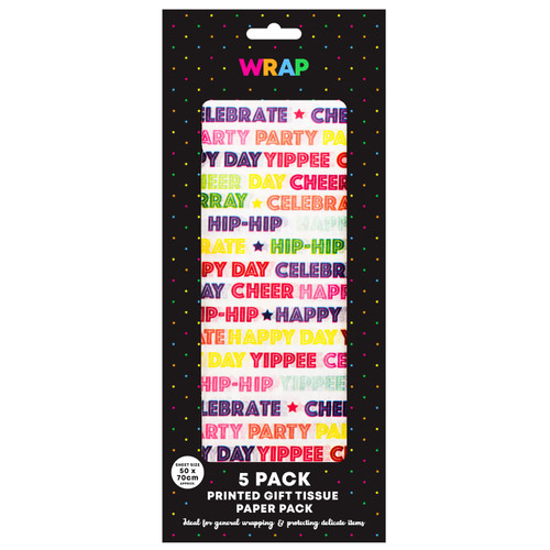 Wrap Printed Gift Tissue Paper Pack - Celebrate