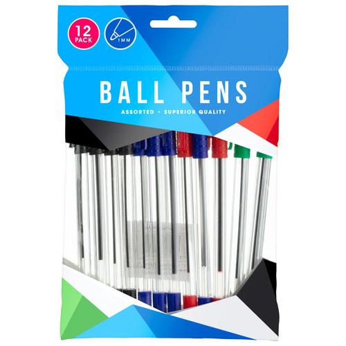 Ball Pens 12pk - Assorted