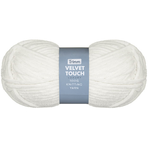 Velvet Touch Knitting Yarn 100g - White