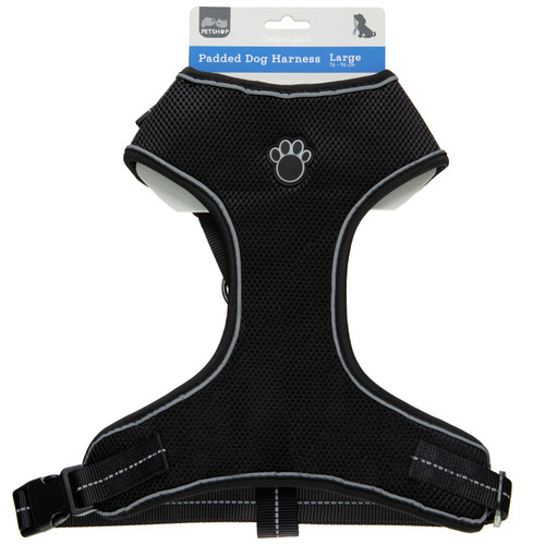 Black Value Reflective Dog Harness - Large