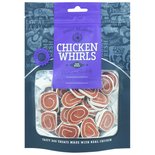Doggie Delights Dog Treats 160g - Chicken Whirls