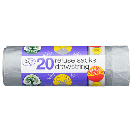 Refuse Drawstring Sacks 20pk