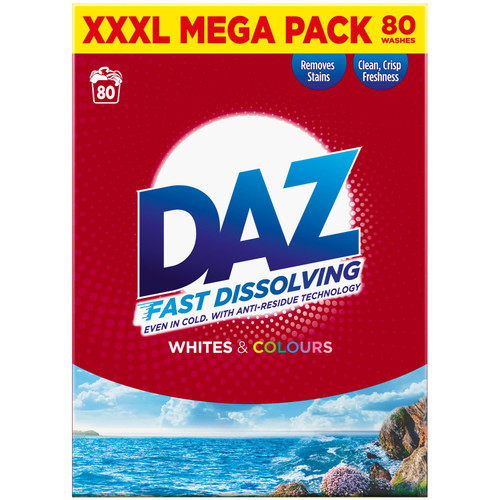 Daz Fast Dissolving Washing Powder 80W - Whites & Colours