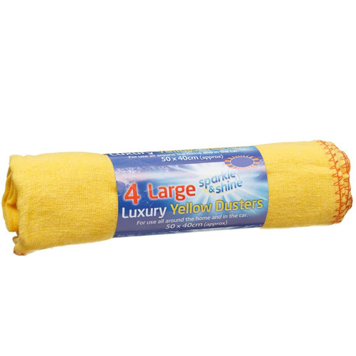 Large Luxury Yellow Dusters 4pk