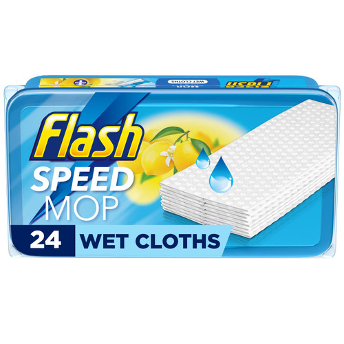 Flash Speed Mop Wet Cloths 24pk - Lemon