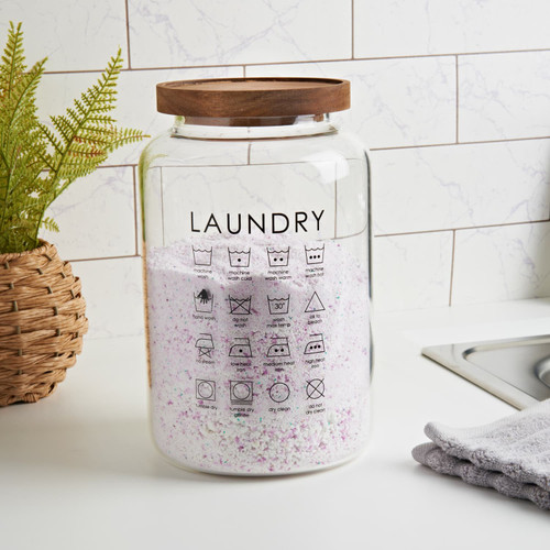 XL Laundry Jar with Wooden Lid & Scoop