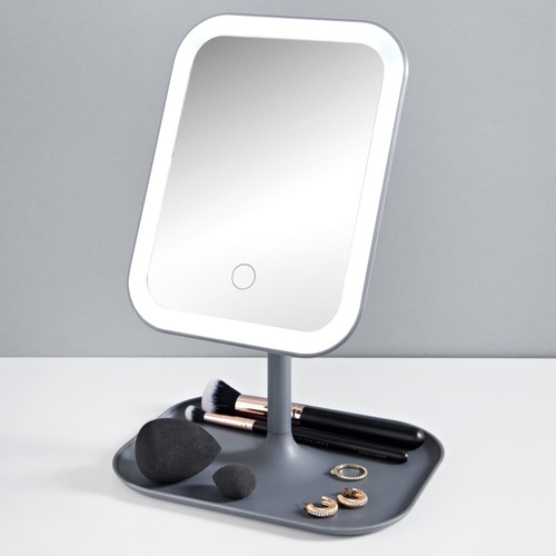 Large LED Mirror with Storage Base