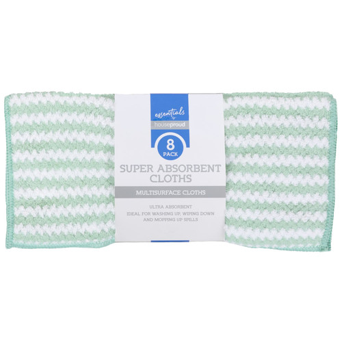 Super Absorbent Cloths 8pk - Green