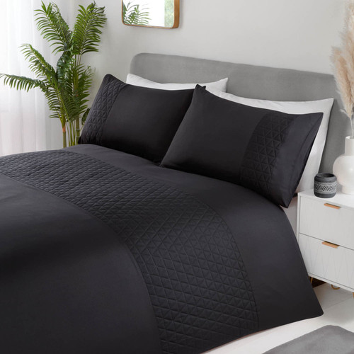 Pinsonic Black Double Duvet Set