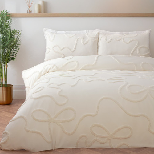 Gabrielle Tufted Bow Duvet Set - Double