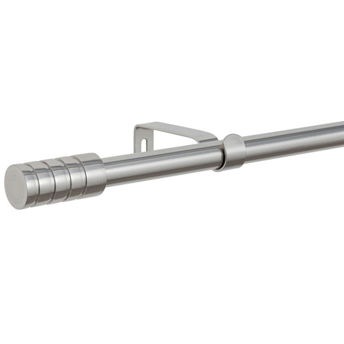 Small Silver Barrel Curtain Pole 122-213cm